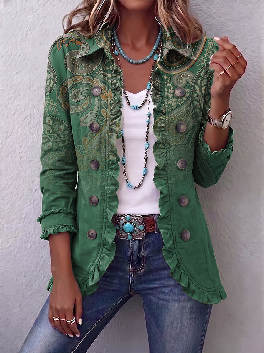 Jemara | Chaqueta Bohemia Paisley con Volantes