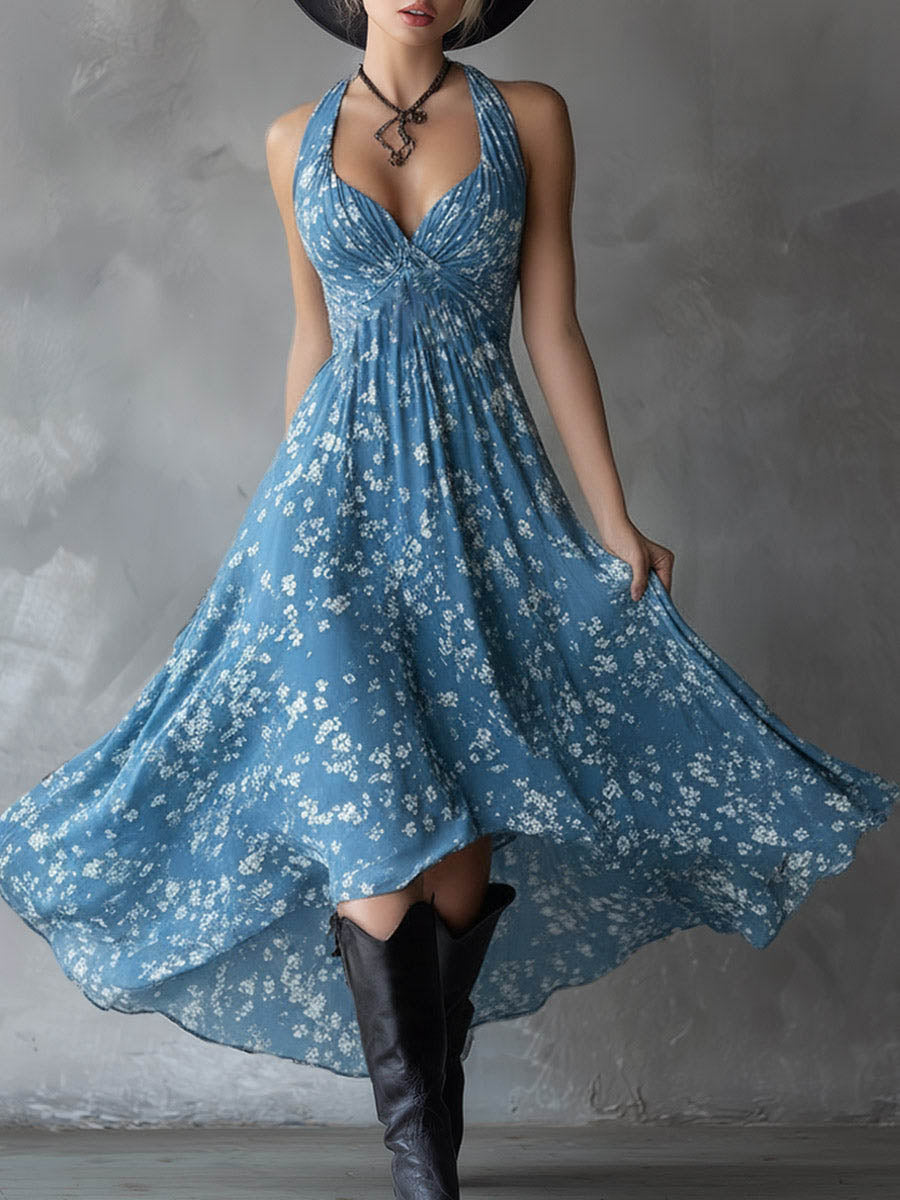 Ginevra | Vestido floral de gasa con caída ligera