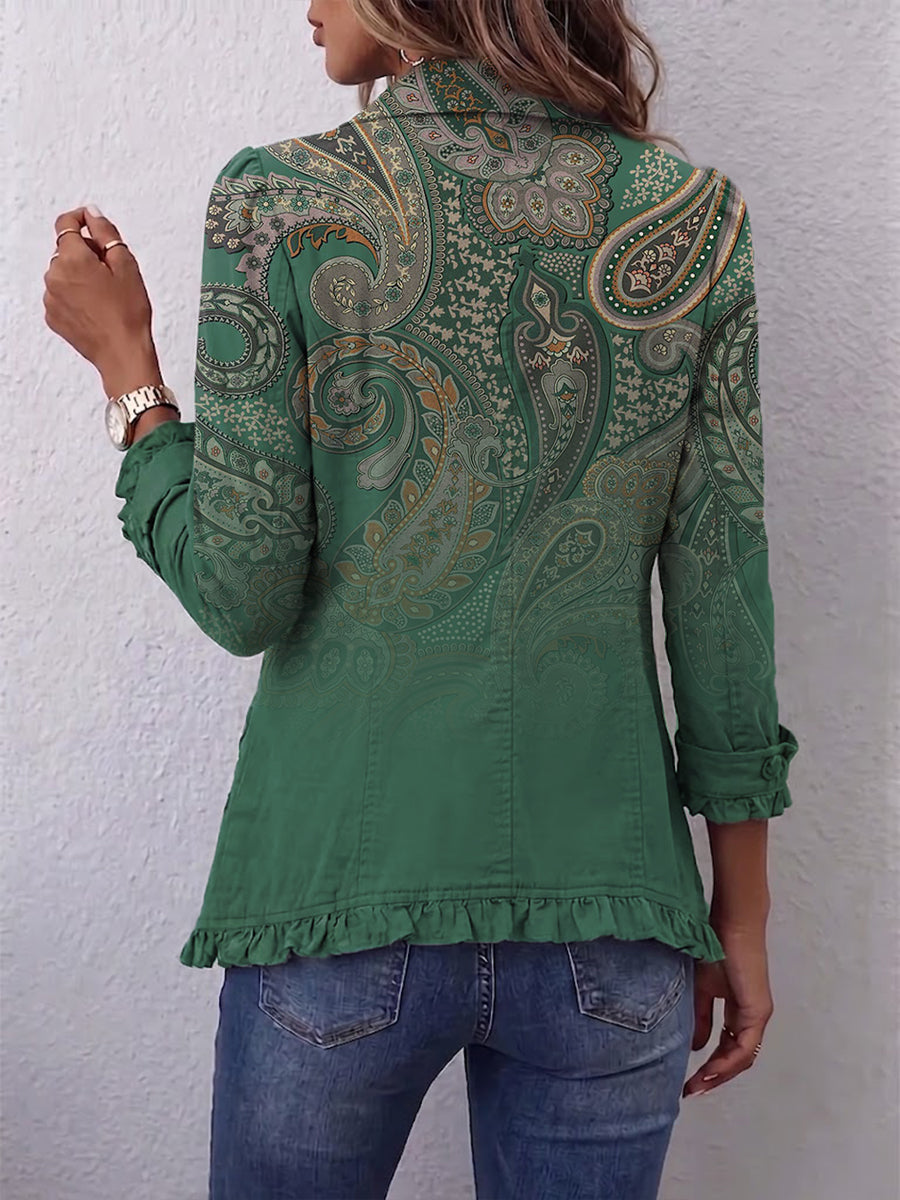 Jemara | Chaqueta Bohemia Paisley con Volantes