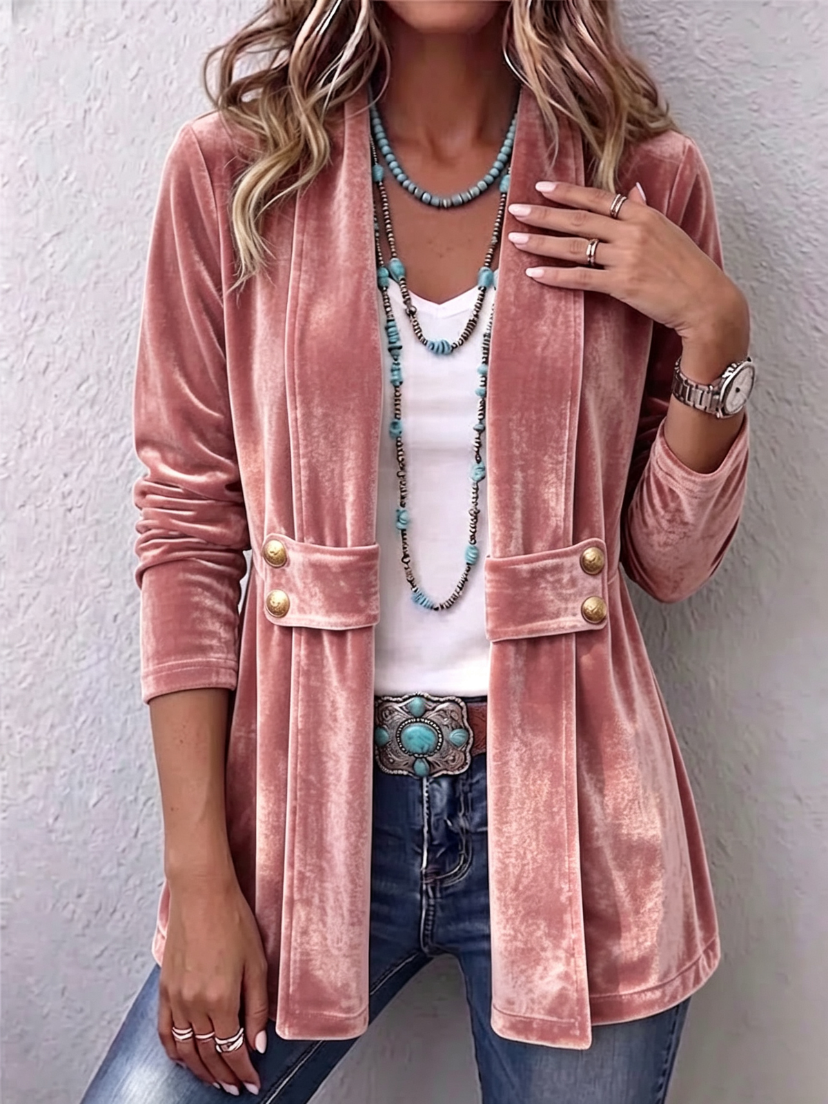 Holliwell | Chaqueta Vintage con Solapa y Botones