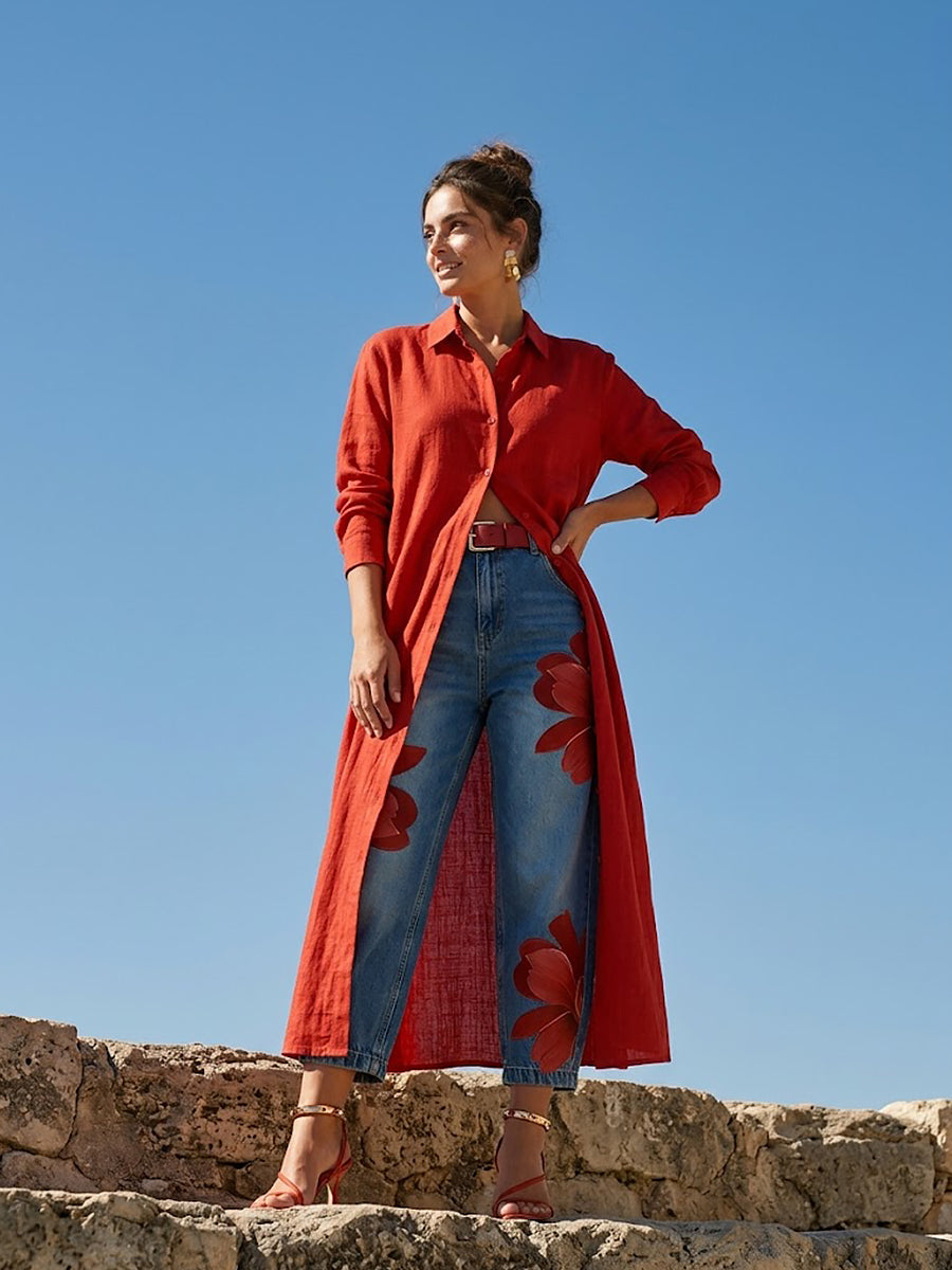 Emma | Vaquero holgado floral