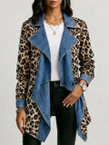 Sherilyn | Chaqueta Midi Leopardo con Paneles Denim