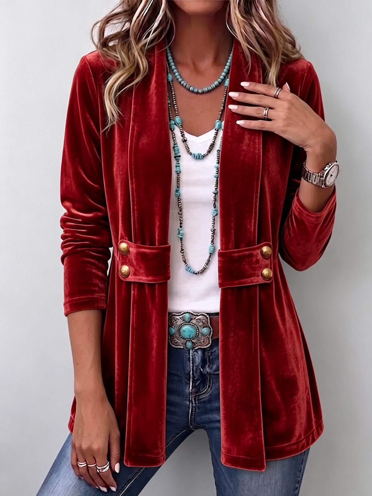 Holliwell | Chaqueta Vintage con Solapa y Botones