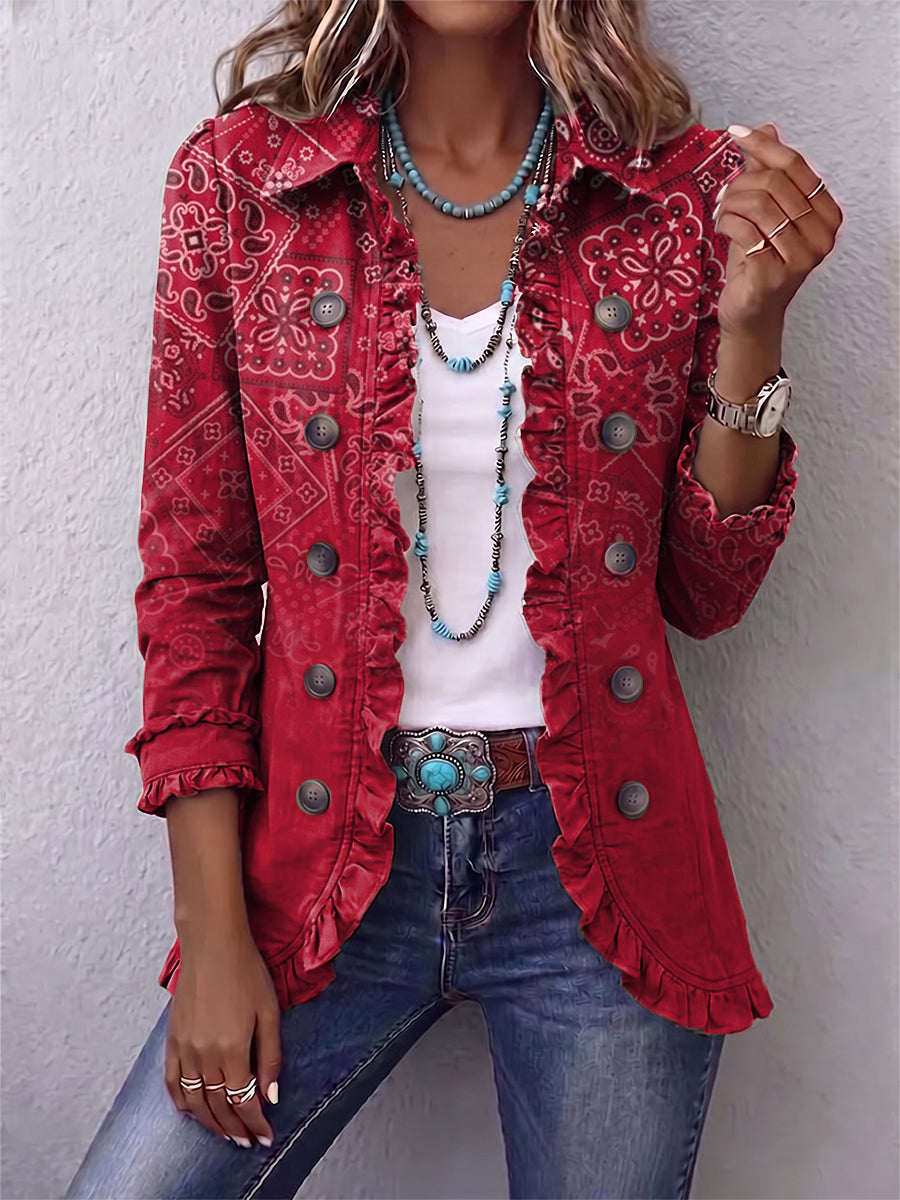 Criselle | Chaqueta Paisley Ombré con Volantes