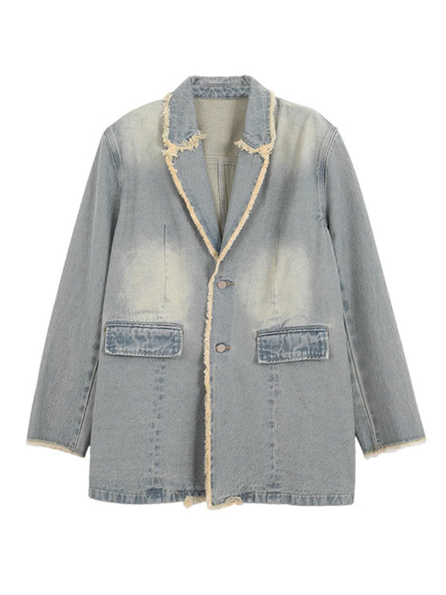 Dionne | Blazer Oversize Vintage con Bordes Vivos