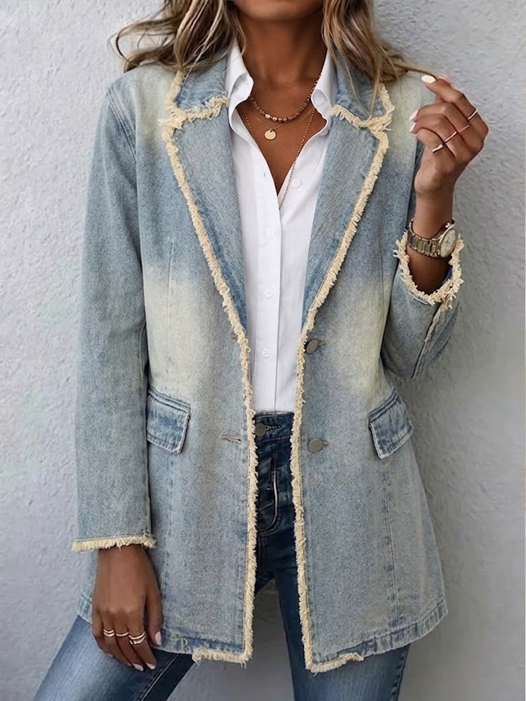 Dionne | Blazer Oversize Vintage con Bordes Vivos