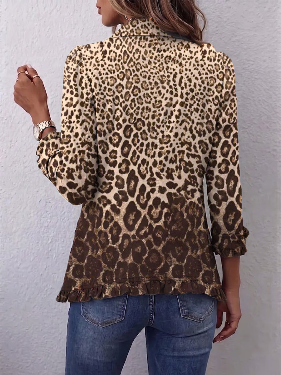 Navara | Chaqueta Leopardo con Volantes