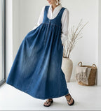 Karen | Vestido Largo Vaquero Vintage Lavado