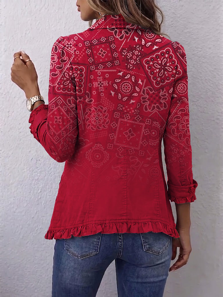Criselle | Chaqueta Paisley Ombré con Volantes