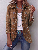 Nolinda | Chaqueta Estampado Animal con Volantes