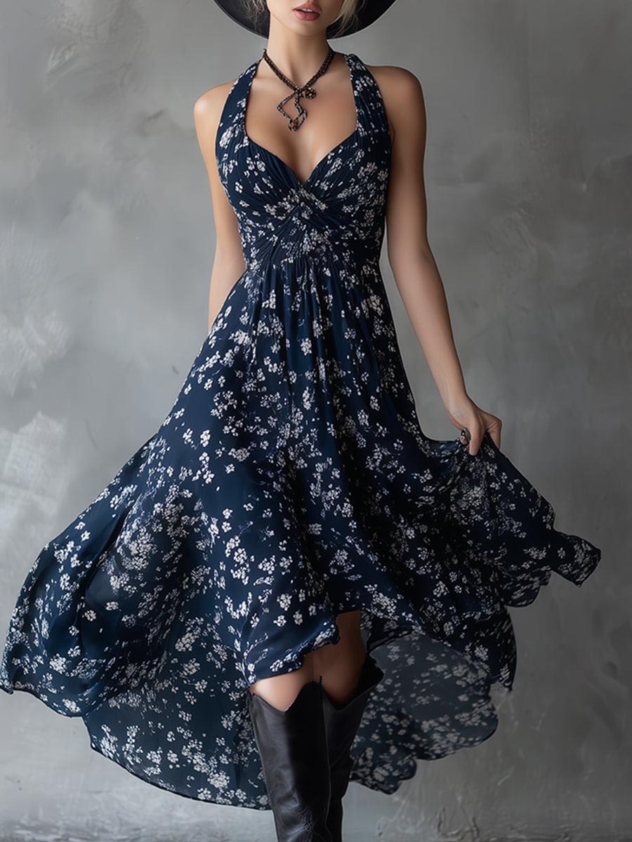Ginevra | Vestido floral de gasa con caída ligera