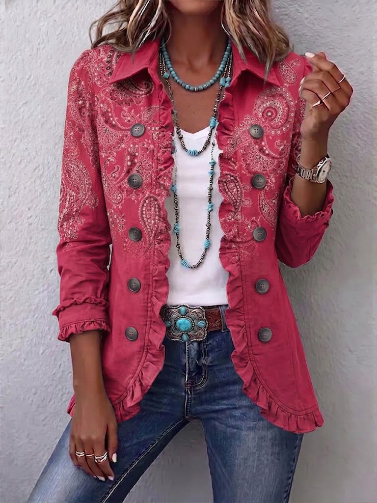 Anouk | Chaqueta Paisley Vintage con Volantes