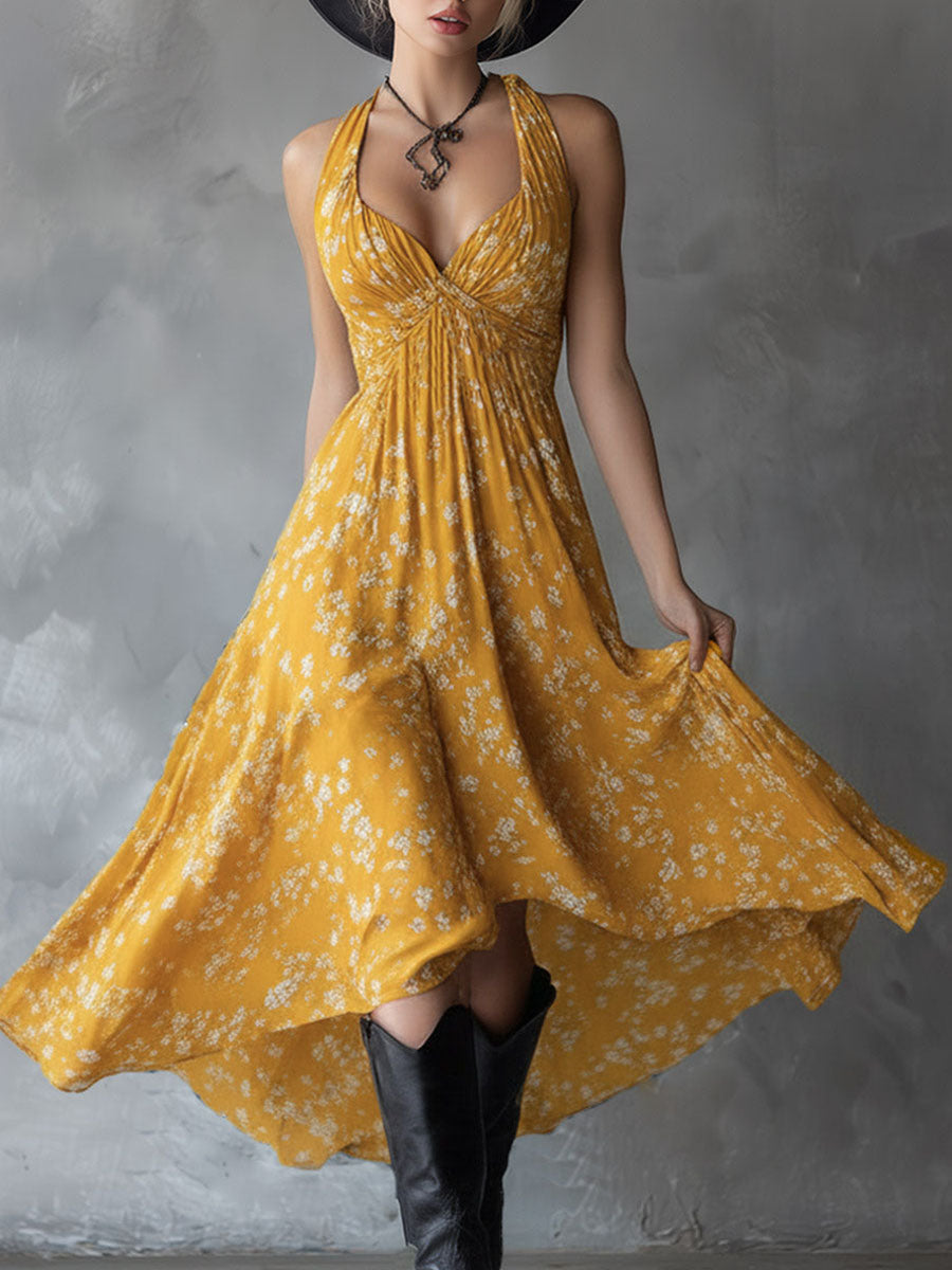 Ginevra | Vestido floral de gasa con caída ligera