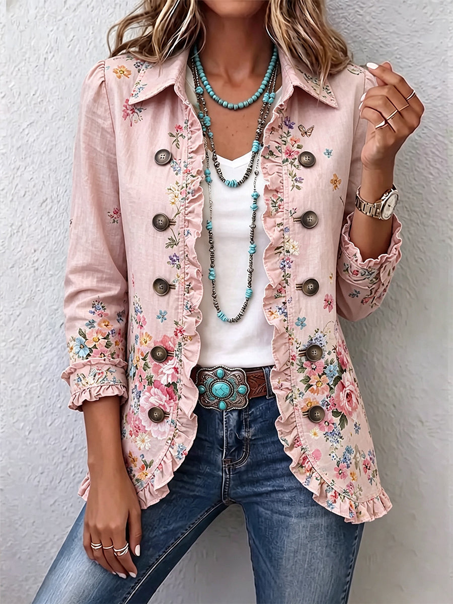 Bettany | Chaqueta Floral con Volantes