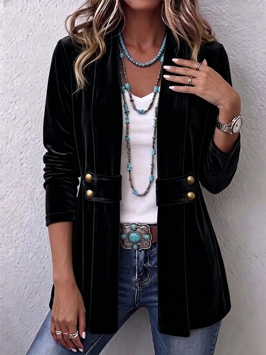 Holliwell | Chaqueta Vintage con Solapa y Botones