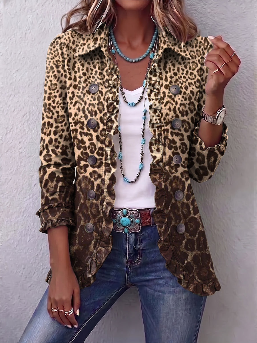 Navara | Chaqueta Leopardo con Volantes
