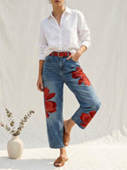 Emma | Vaquero holgado floral