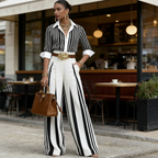 Atenas | Conjunto de camisa y pantalón ancho en algodón