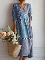 Clémence | Vestido largo Blue Mosaic