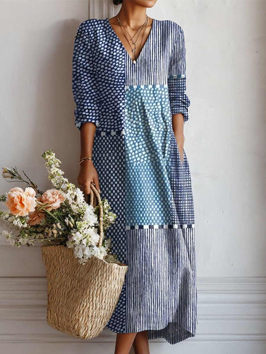 Clémence | Vestido largo Blue Mosaic